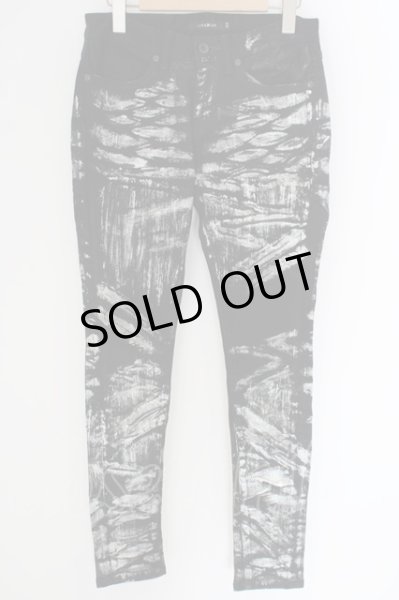 画像1: CIVARIZE / ショッキングカラー泊スキニーデニムパンツ 42 ブラックxシルバー O-24-04-24-047-CI-pa-YM-ZT015 (1)