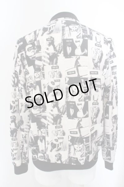 画像2: FREEDEE UN OLD / スナップ総柄ブルゾン M ブラックｘホワイト O-24-04-24-008-FR-ou-YM-ZT052 (2)