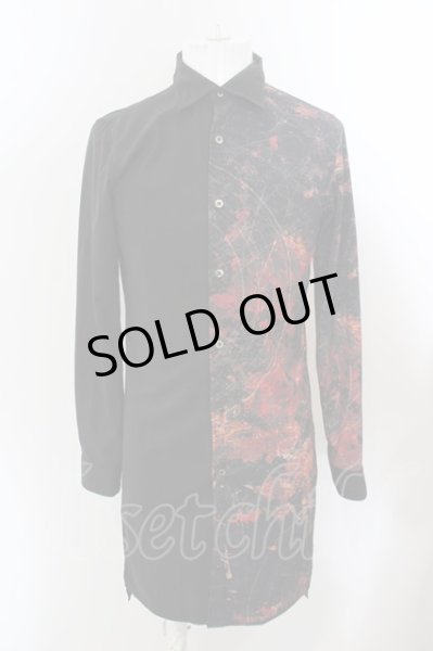 画像1: CIVARIZE / バイカラー昇華ロングシャツ 44 ブラックｘレッド O-24-04-24-011-CI-sh-YM-ZT448 (1)