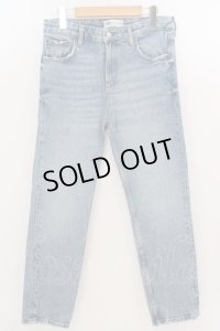 【WINTERセール】ZARA / THE HW SLIM ダメージデニムパンツ EU38 ライトインディゴ O-24-04-26-035-ZA-pa-YM-ZT216