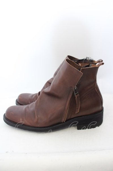 画像2: Black by VANQUISH / レイヤードシュリンクブーツ 2 ブラウン O-24-04-26-042-Bl-sho-YM-ZT-S003 (2)