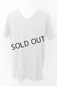 NO ID. / CパールヴァティシルケットスムースVネックTシャツ 2 グレー O-24-04-26-006-NO-ts-YM-ZT455