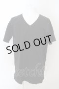 NO ID. / CパールヴァティシルケットスムースVネックTシャツ 2 ブラック O-24-04-26-007-NO-ts-YM-ZT476