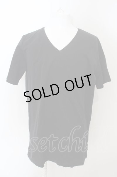 画像1: NO ID. / CパールヴァティシルケットスムースVネックTシャツ 2 ブラック O-24-04-26-007-NO-ts-YM-ZT476 (1)