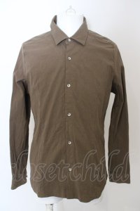【WINTERセール】NO ID. / Cストレッチクレープショートカラーシャツ 2 カーキ O-24-04-26-008-NO-sh-YM-ZT104