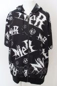 画像1: NieR CLOTHING / NieR LOGO総柄半袖パーカー  ブラック O-24-04-26-017-NC-to-YM-ZT483 (1)