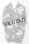 NieR CLOTHING / NieR LOGO総柄半袖パーカー  ブラック O-24-04-26-017-NC-to-YM-ZT483
