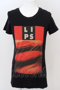 LGB / HSC/M【メンズ1】　LIPS Tシャツ 1 ブラック O-24-04-26-021-LG-ts-YM-ZT483