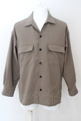 MR.OLIVE / STRETCH WEATHER　CLOTH-BIG SILHOUTTE シャツジャケット S オリーブ O-24-04-26-026-MR-sh-YM-ZT0429