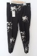 画像1: ZARA / 総柄スラックス 44 ブラック O-24-04-28-010-ZA-pa-YM-ZT090 (1)