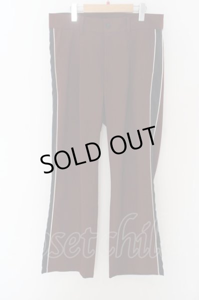 画像1: LOVELESS / サイドラインワイドパンツ L ワイン O-24-04-28-012-LO-pa-YM-ZT090 (1)