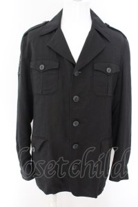 【WINTERセール】BLACK HONEY CHILI COOKIE / Emblem Military Blouson ジャケット 3 ブラック O-24-05-06-060-BL-ja-YM-ZT87