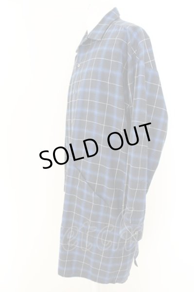 画像2: NO ID. / フィッシュテールチェックロングシャツ ONE ブルー O-24-05-06-068-NO-sh-YM-ZT85 (2)