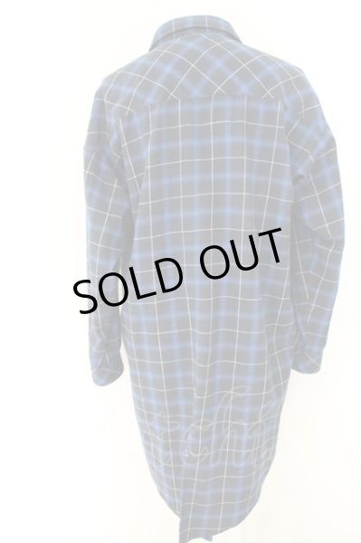 画像4: NO ID. / フィッシュテールチェックロングシャツ ONE ブルー O-24-05-06-068-NO-sh-YM-ZT85 (4)