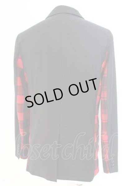 画像3: NO ID. BLACK / クレイジーカラーノッチドラペル3Bジャケット 1 ブラックｘレッド O-24-05-06-075-NO-sh-YM-ZT94 (3)