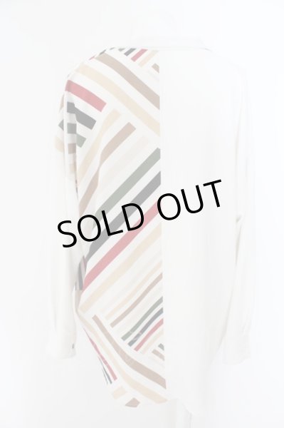 画像3: NO ID. BLACK / 切替スタンドカラーBIGシャツ ONE ホワイト O-24-05-06-077-NO-sh-YM-ZT94 (3)