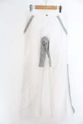 【WINTERセール】TORNADO MART / パイピングパイソンストレッチベルボトム　フレアパンツ M ホワイト O-24-05-06-096-TO-pa-YM-ZT93