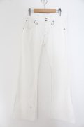 【WINTERセール】TORNADO MART / カットオフサイドフレアパンツ M ホワイト O-24-05-06-097-TO-pa-YM-ZT093