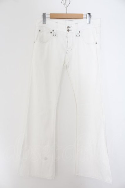 画像1: TORNADO MART / カットオフサイドフレアパンツ M ホワイト O-24-05-06-097-TO-pa-YM-ZT093 (1)