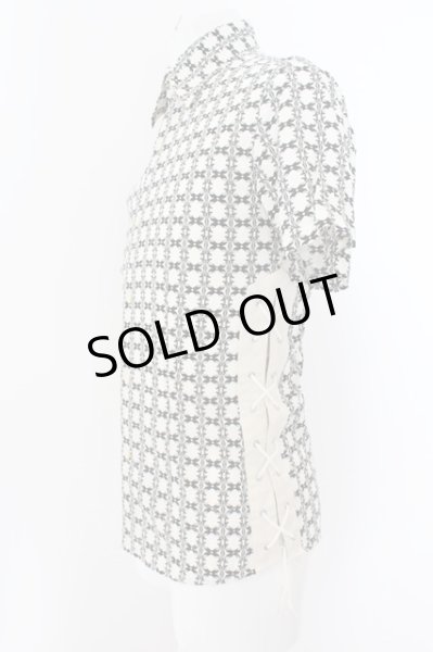 画像3: TORNADO MART / サイドレースアップ総柄半袖シャツ M ホワイト O-24-05-06-012-TO-sh-YM-ZT92 (3)