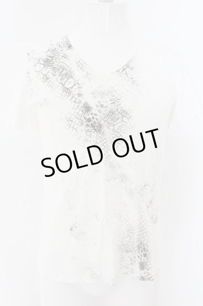 画像1: TORNADO MART / パイソンプリントVネックTシャツ L ホワイト O-24-05-06-013-TO-ts-YM-ZT92 (1)