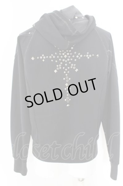 画像3: 5351pour les Hommes / バッククロススタッズジャージーパーカー  ブラック O-24-05-06-019-53-ja-YM-OS (3)