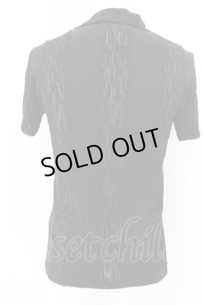 画像2: TORNADO MART / エンボスシースルーストライプポロシャツ  ブラック O-24-05-06-023-TO-ts-YM-ZT86 (2)