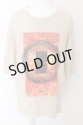 【セール】GRAND TURKEY / プリントBIG Tシャツ L ベージュ O-24-05-14-037-GR-to-YM-ZT444
