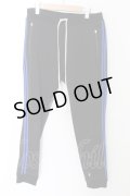 【セール】MSML / 2LINE JERSEY パンツ L ブラックｘブルー O-24-05-14-071-MM-pa-YM-ZT441