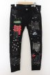 画像1: NO ID. BLACK / ×OVERDESIGNコラボ ストレッチデニムロックＴリメイクスキニーパンツ 3 ブラック O-24-05-16-034-NO-pa-YM-ZT0519 (1)