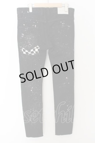 画像2: NO ID. BLACK / ×OVERDESIGNコラボ ストレッチデニムグランジスキニーパンツ 3 ブラック O-24-05-16-035-NO-pa-YM-ZT444 (2)