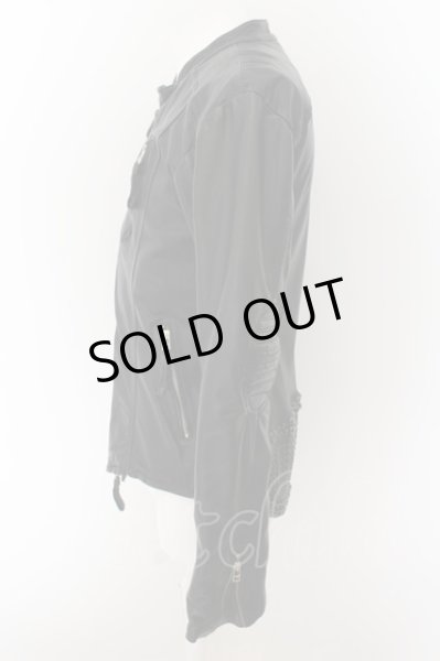 画像2: KMRii / ゴートスキンバイカーダブルライダースジャケット 1 ブラック O-24-05-16-002-KM-ou-YM-ZT-ML003 (2)