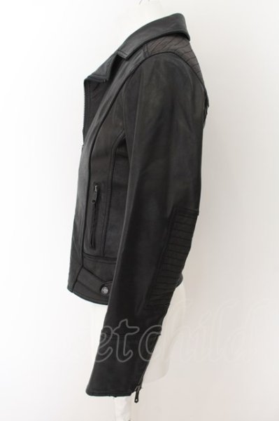 画像2: DIESEL /ラムレザー切替ダブルライダースジャケット 【現在買取対象外】 S ブラック O-24-05-16-018-DI-ja-YM-ZT-ML003 (2)