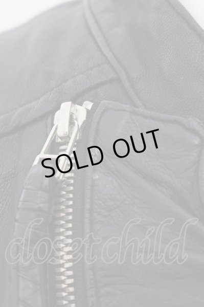 画像4: KMRii / ゴートスキンバイカーダブルライダースジャケット 1 ブラック O-24-05-16-002-KM-ou-YM-ZT-ML003 (4)