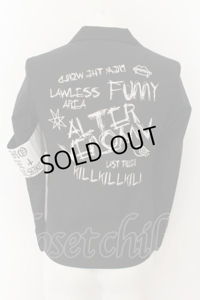 画像3: ALTER VENOMV / 腕章付きパンキッシュダブルジャケット M ブラック O-24-05-19-003-AL-ja-YM-OS (3)