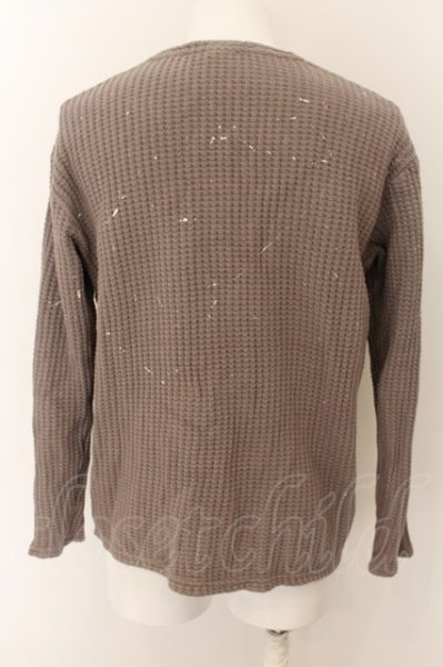 画像2: maxsix / ペインティングワッフルワイドプルオーバー  グレージュ O-24-05-19-044-ma-to-YM-ZT257 (2)