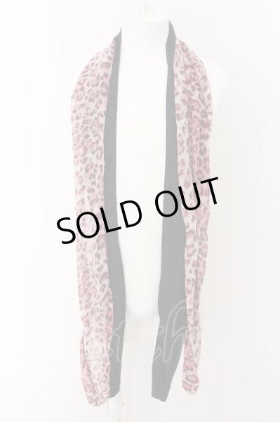 画像1: MURDER LICENSE / バイカラーレオパードストール  ブラック×ピンク O-24-05-19-051-MU-za-IG-OS (1)