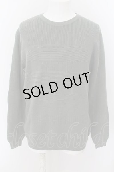 画像1: ZARA / 切替ボーダー編みクルーネックニット EU XL グリーン O-24-05-19-009-ZA-to-YM-ZT250 (1)