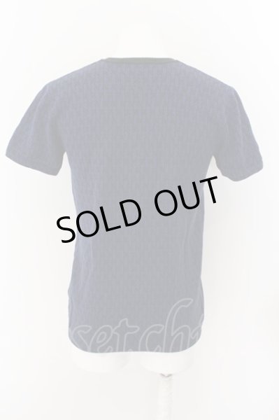 画像2: FUGA / 総柄ニットVネックTシャツ 46 ブルー O-24-05-19-025-FU-ts-YM-ZT269 (2)