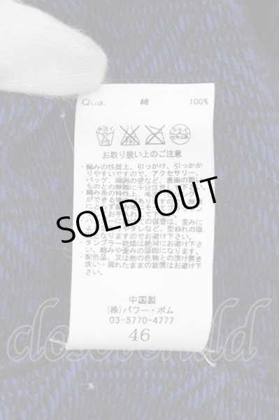 画像3: FUGA / 総柄ニットVネックTシャツ 46 ブルー O-24-05-19-025-FU-ts-YM-ZT269 (3)