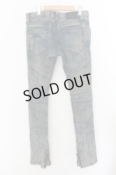 画像2: NO ID. / ストレッチデニムライダースパンツ 3 ブルーｘグレイ O-24-05-19-026-NO-pa-YM-ZT269 (2)