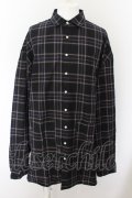 【WINTERセール】rovtski / オーバーサイズチェックシャツ F ネイビー O-24-05-21-051-ro-sh-YM-ZT339
