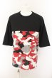 画像1: CavariA / 迷彩切替Tシャツ 46 ブラックxレッド O-24-05-21-059-Ca-ts-YM-ZT340 (1)
