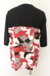 画像2: CavariA / 迷彩切替Tシャツ 46 ブラックxレッド O-24-05-21-059-Ca-ts-YM-ZT340 (2)