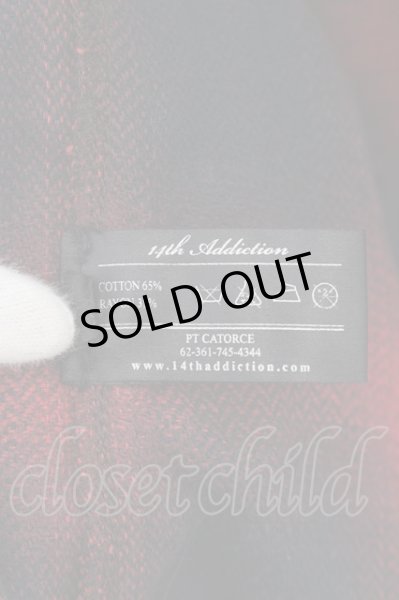 画像3: 14th Addiction / ダメージノーカラーチェックシャツガウン　カーディガン  レッドｘブラック O-24-05-21-069-14-to-YM-OS (3)