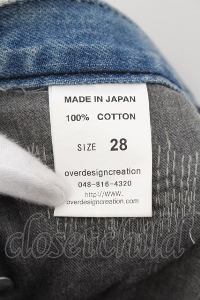 画像3: OVERDESIGN / レザーパッチリペア加工スキニーデニムパンツ 28 ライトインディゴ O-24-05-21-008-OV-pa-YM-ZT198 (3)