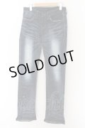 CIVARIZE / Clueブラスト加工ラメペンキシューカットデニムパンツ 42 インディゴ O-24-05-21-011-CI-pa-YM-OS