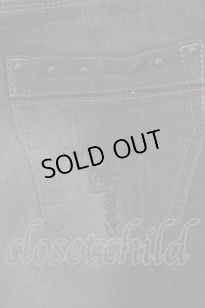 画像3: 14th Addiction / アシンメトリーサルエルデニムパンツ 1 ブラック O-24-05-21-024-14-pa-YM-ZT198 (3)