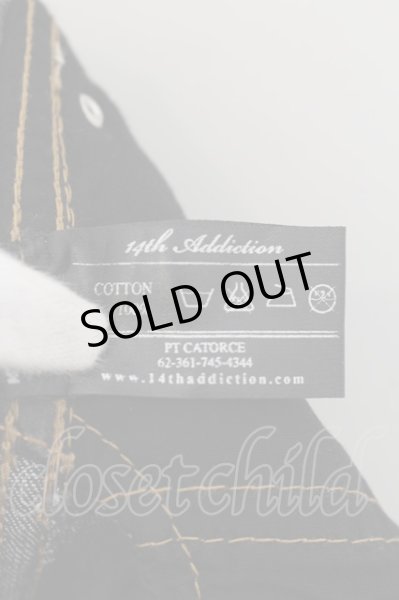 画像4: 14th Addiction / アシンメトリーサルエルデニムパンツ 1 ブラック O-24-05-21-024-14-pa-YM-ZT198 (4)