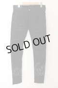 【WINTERセール】Black by VANQUISH / 蛇腹リメイクストレッチスキニーデニムパンツ 28 ブラック O-24-05-21-029-Bl-pa-YM-ZT185